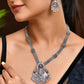 VOJ Oxidized Silver-Plated Artificial Beaded Long Jewellery Set - Swadesiicart