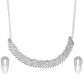 VOJ Silver-Plated Cubic Stone Studded Jewellery Set - Swadesiicart