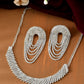 VOJ Silver-Plated Cubic Stone Studded Jewellery Set - Swadesiicart