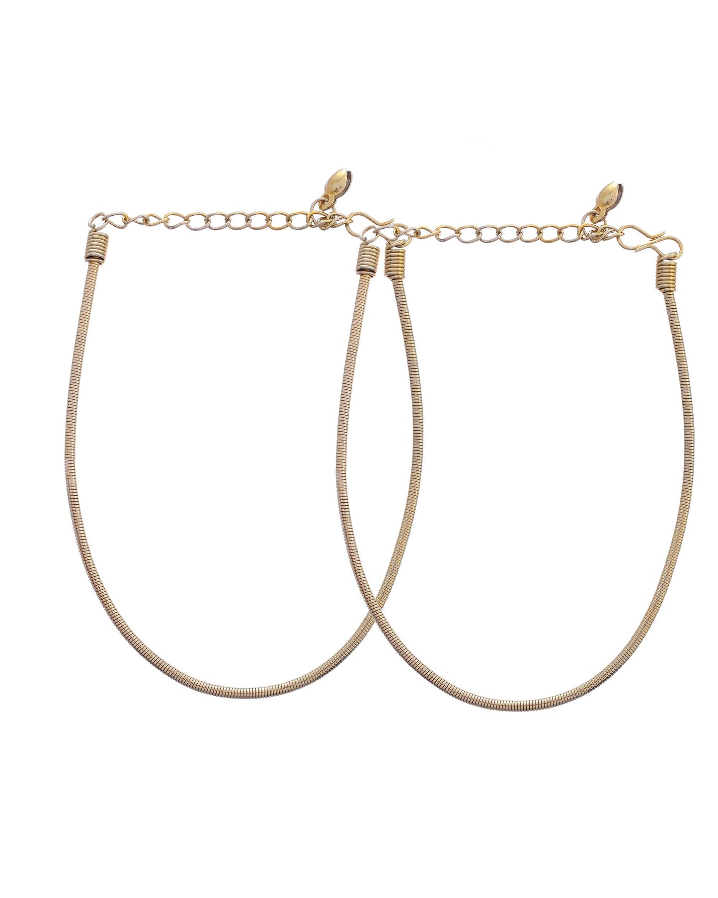 VOJ Set of 2 Copper Plated Snake Chain Anklet - Swadesiicart