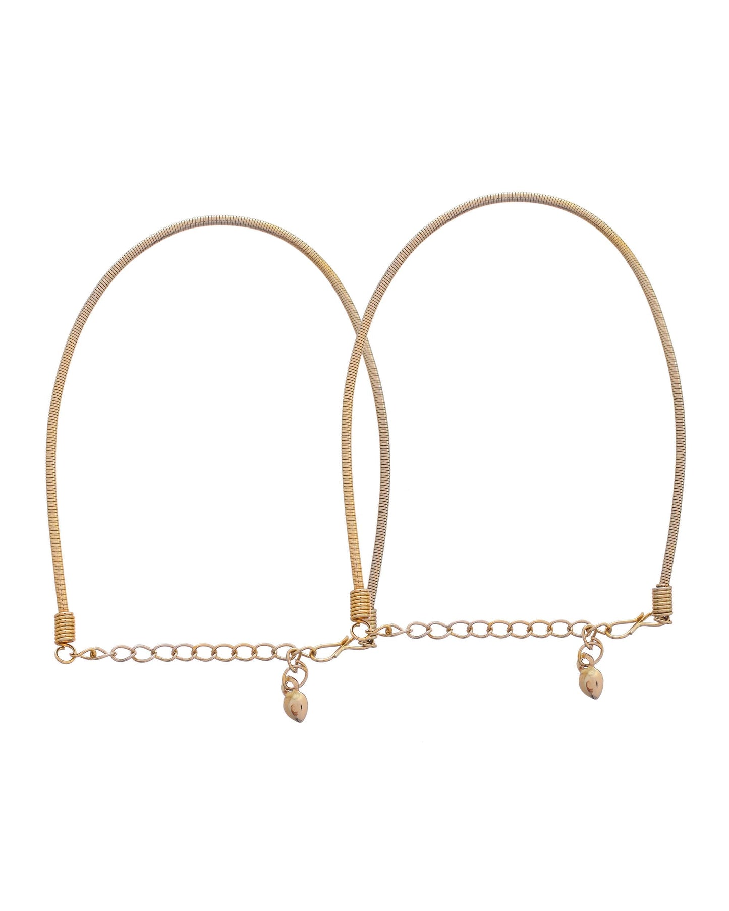 VOJ Set of 2 Copper Plated Snake Chain Anklet - Swadesiicart