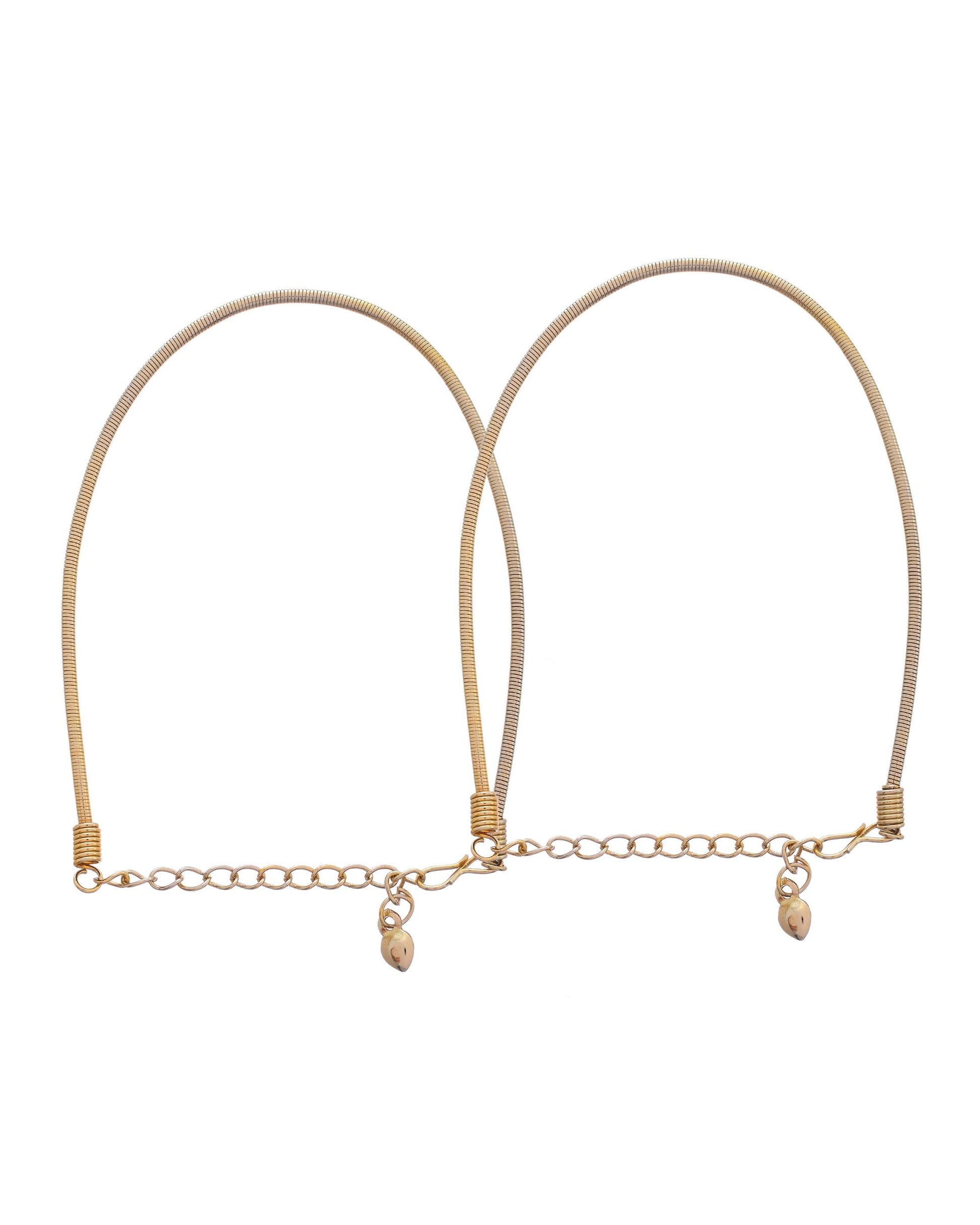 VOJ Set of 2 Copper Plated Snake Chain Anklet - Swadesiicart