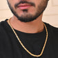 VOJ Men Gold Polished Textured Link Chain - Swadesiicart