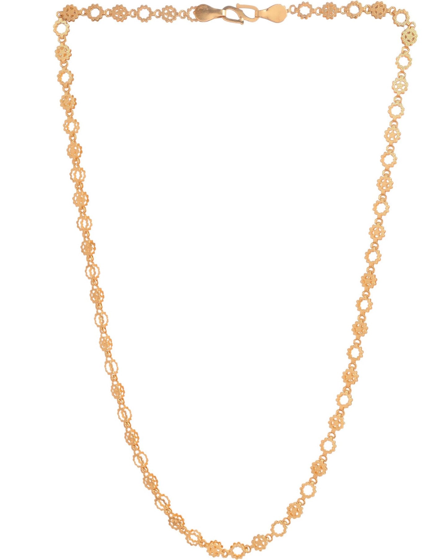 VOJ Gold Polished Geometric Shaped Stainless Steel Chain For Women - Swadesiicart