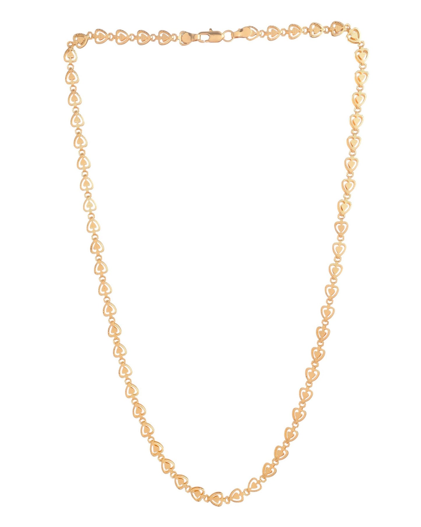VOJ Gold Polished Heart Shaped Stainless Steel Chain For Women - Swadesiicart