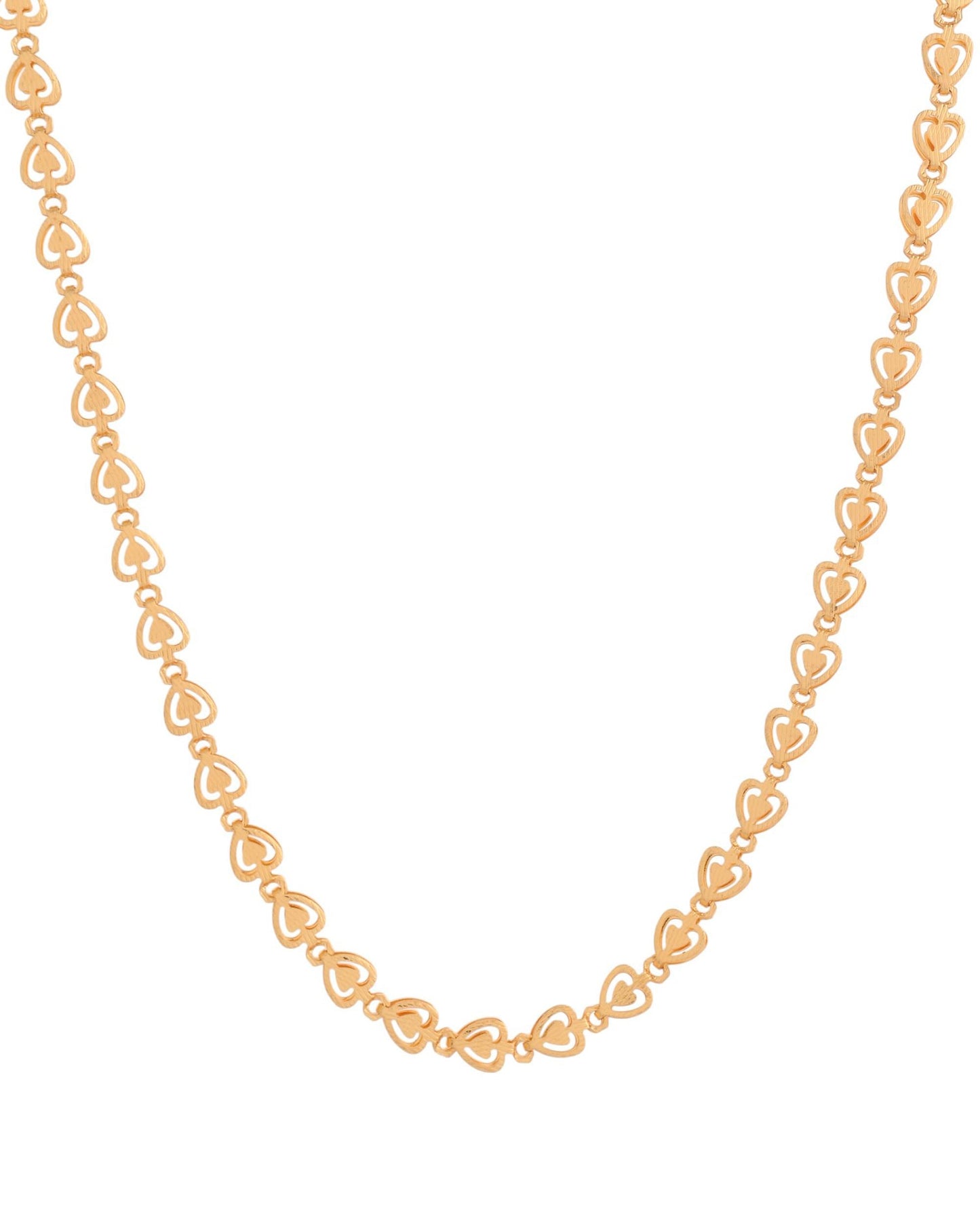 VOJ Gold Polished Heart Shaped Stainless Steel Chain For Women - Swadesiicart