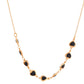 VOJ Gold Polished Stainless Steel Black Hear Shaped Stone Chain - Swadesiicart