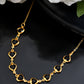 VOJ Gold Polished Stainless Steel Black Hear Shaped Stone Chain - Swadesiicart