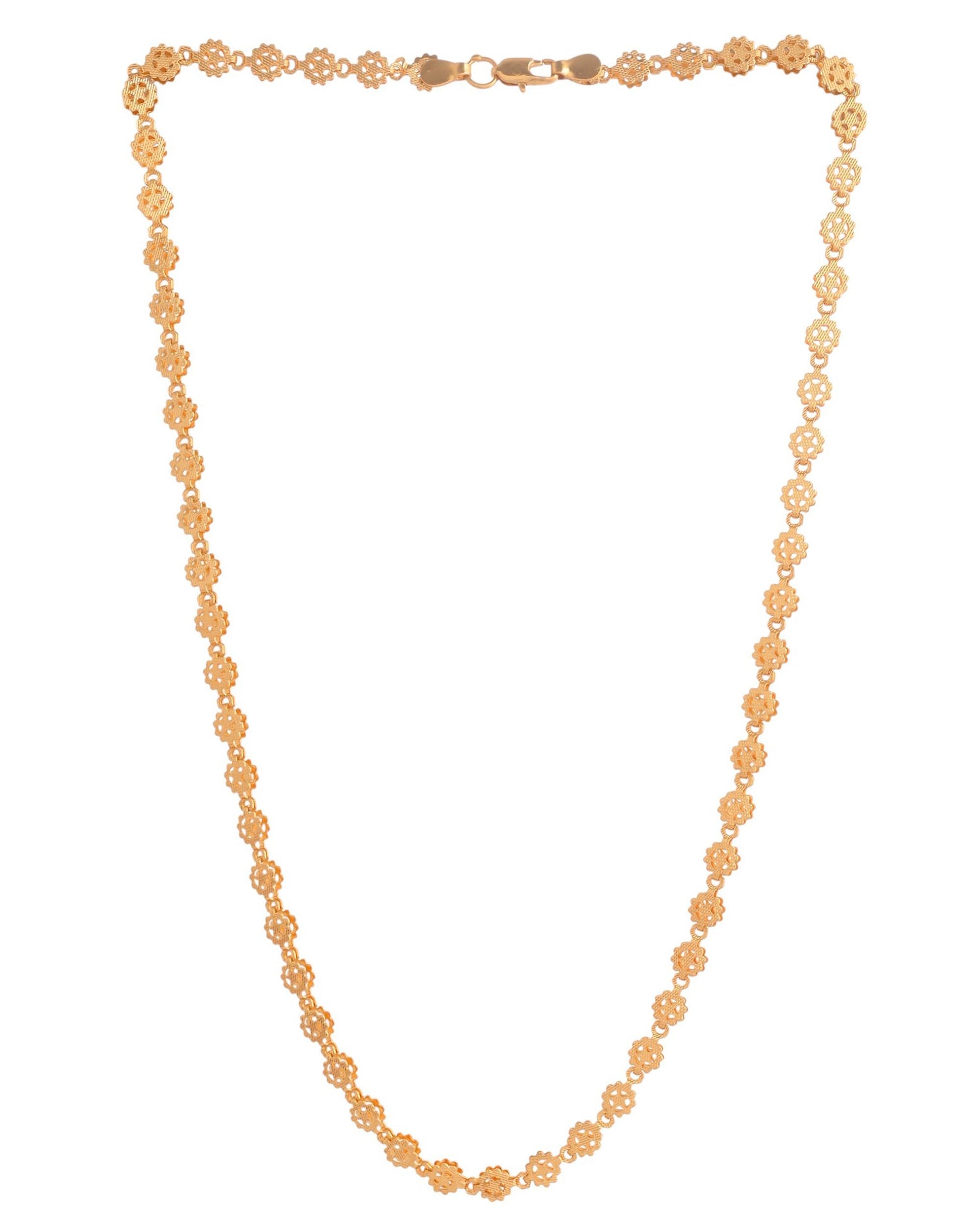 VOJ Women Gold Polished Geometric Shaped Stainless Steel Chain - Swadesiicart