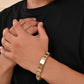 VOJ Men's Dual Toned Grid Bracelet - Swadesiicart