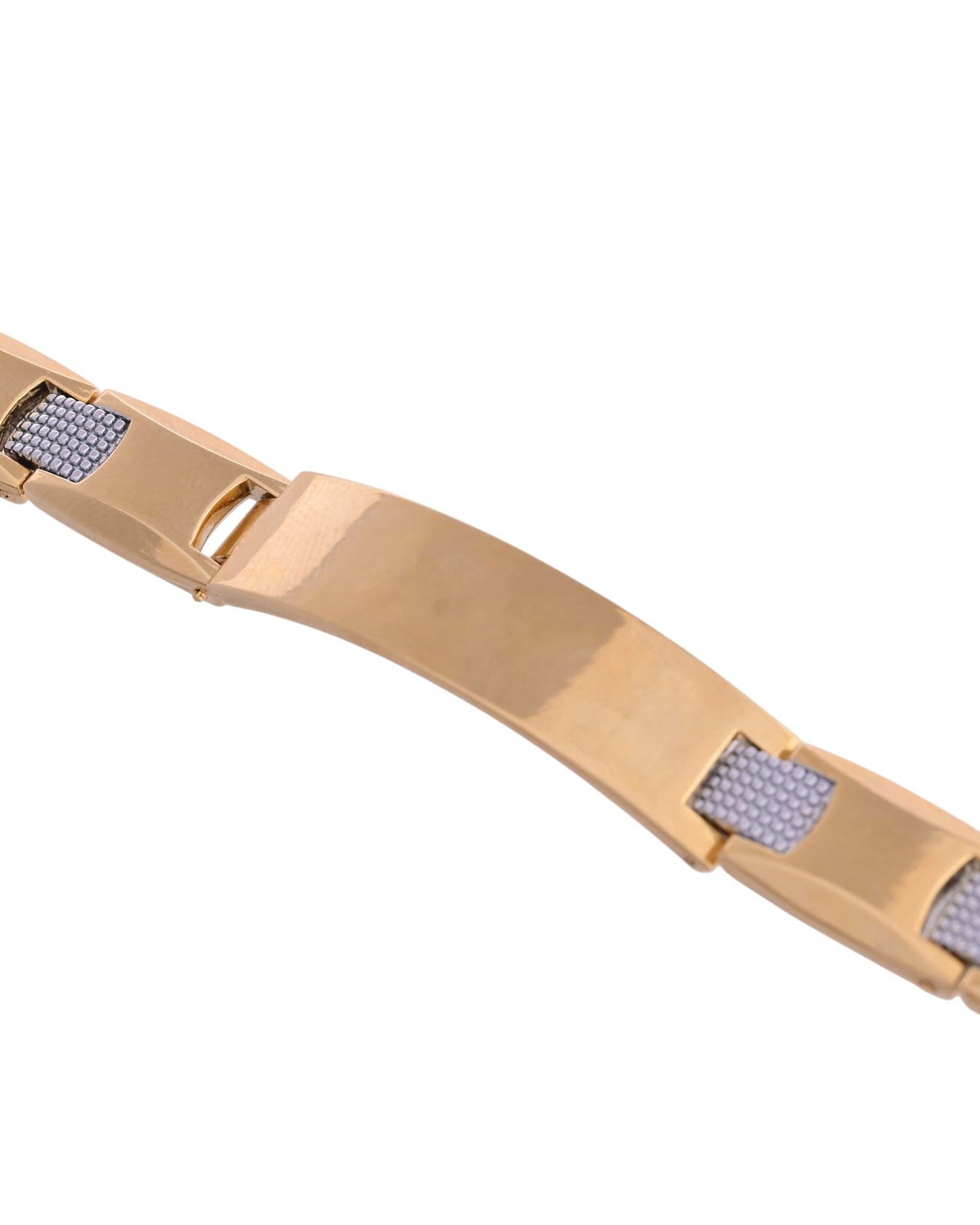 VOJ Men's Dual Toned Grid Bracelet - Swadesiicart