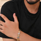 VOJ Gold Toned & Silver-Toned Stainless Steel Magnetic Wheat Chain Bracelet - Swadesiicart