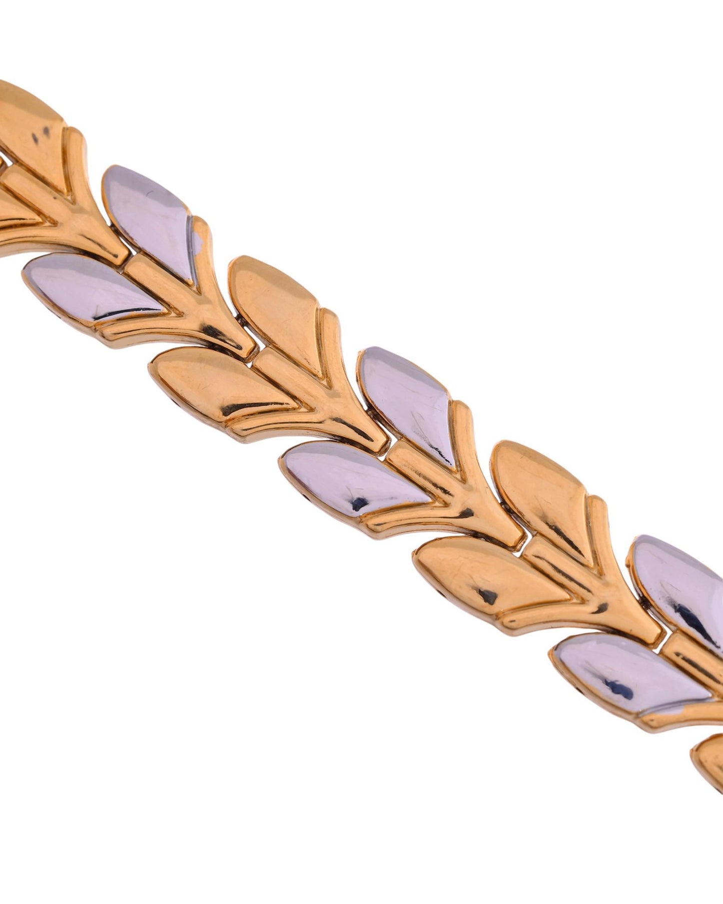 VOJ Gold Toned & Silver-Toned Stainless Steel Magnetic Wheat Chain Bracelet - Swadesiicart