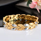 VOJ Gold Toned & Silver-Toned Stainless Steel Magnetic Wheat Chain Bracelet - Swadesiicart