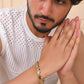VOJ Stainless Steel Men's Gold Polished Link Bracelet - Swadesiicart