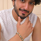 VOJ Stainless Steel Men's Gold Polished Link Bracelet - Swadesiicart