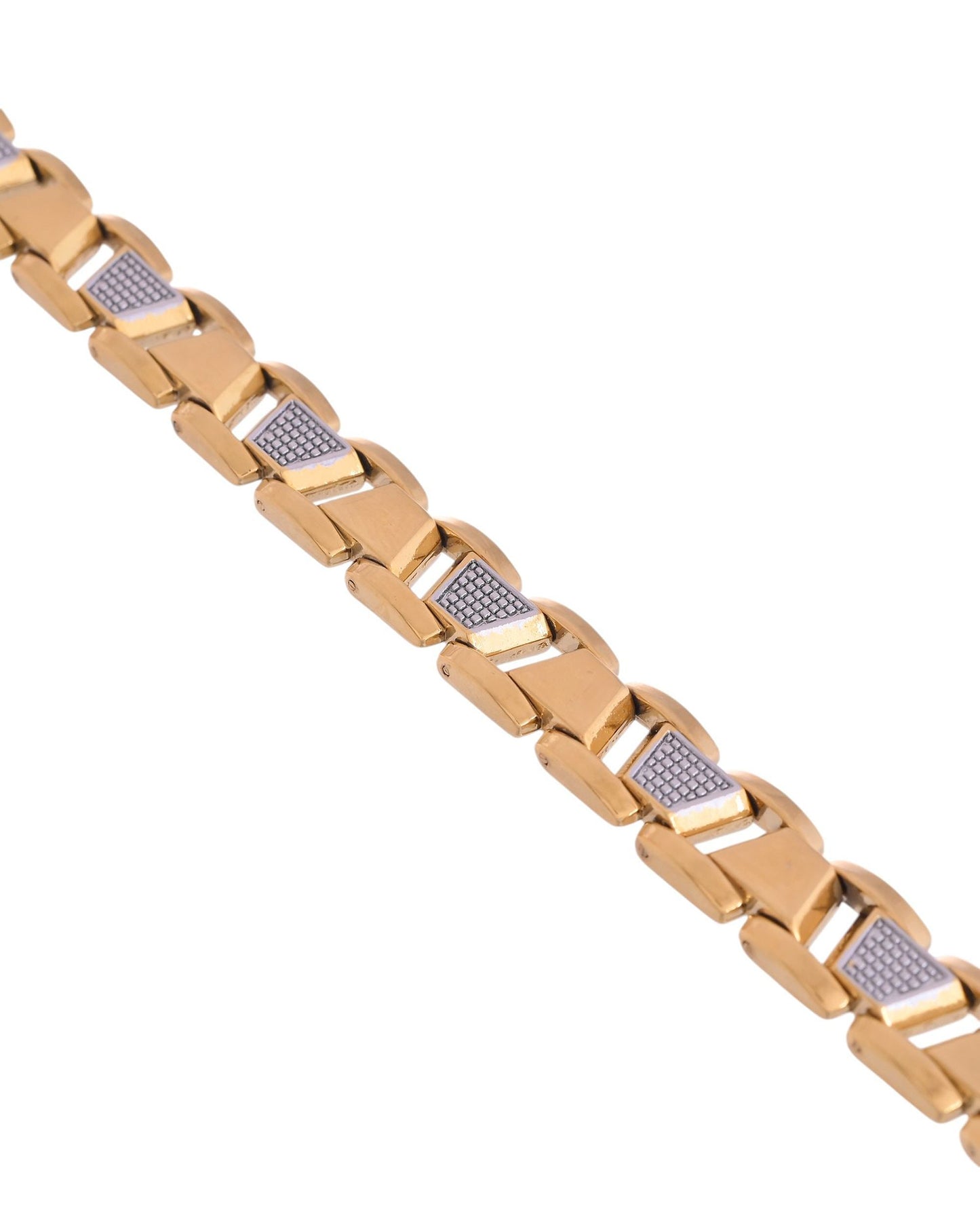 VOJ Stainless Steel Men's Gold Polished Link Bracelet - Swadesiicart