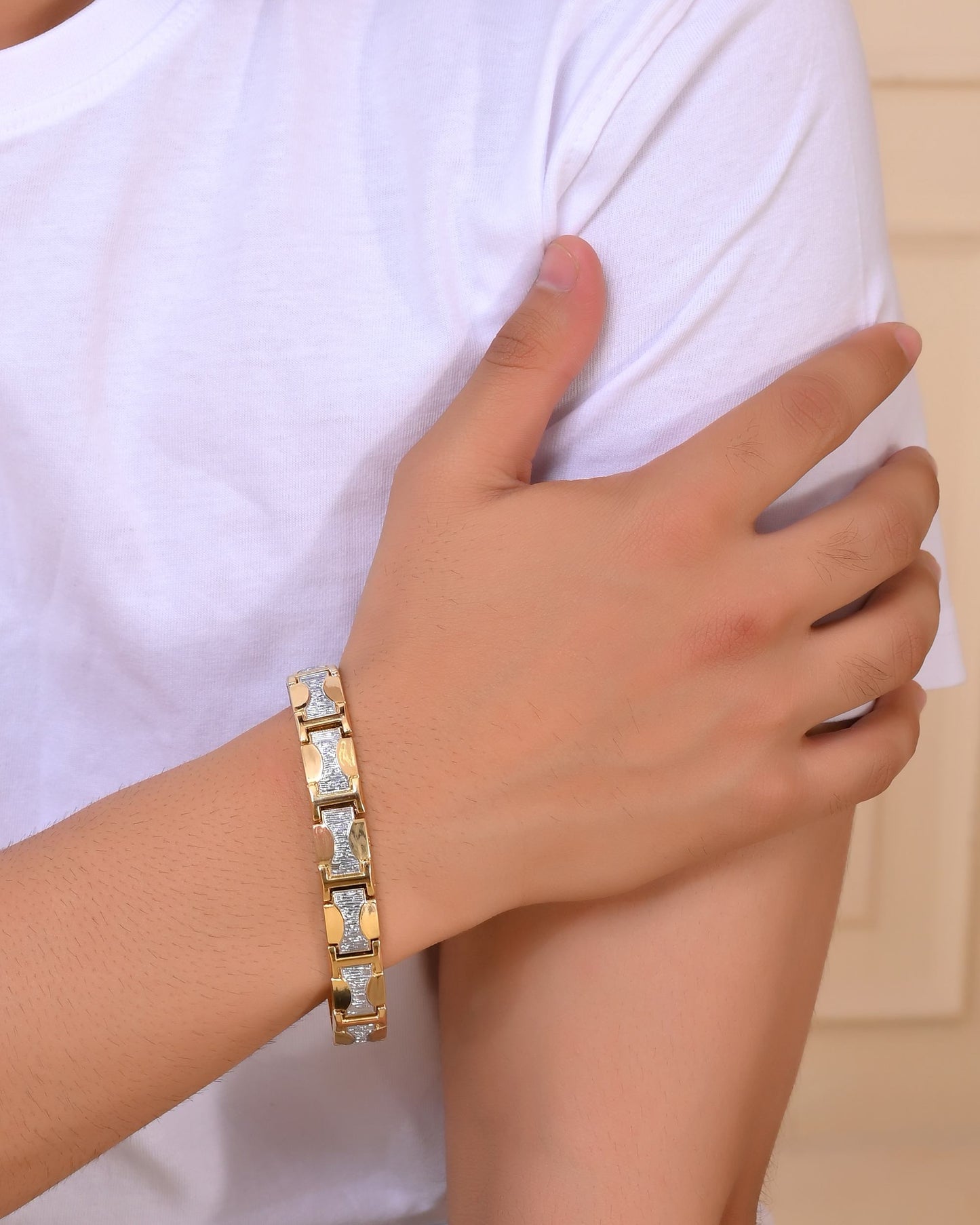 VOJ Double Toned Magnetic Bracelets For Men - Swadesiicart