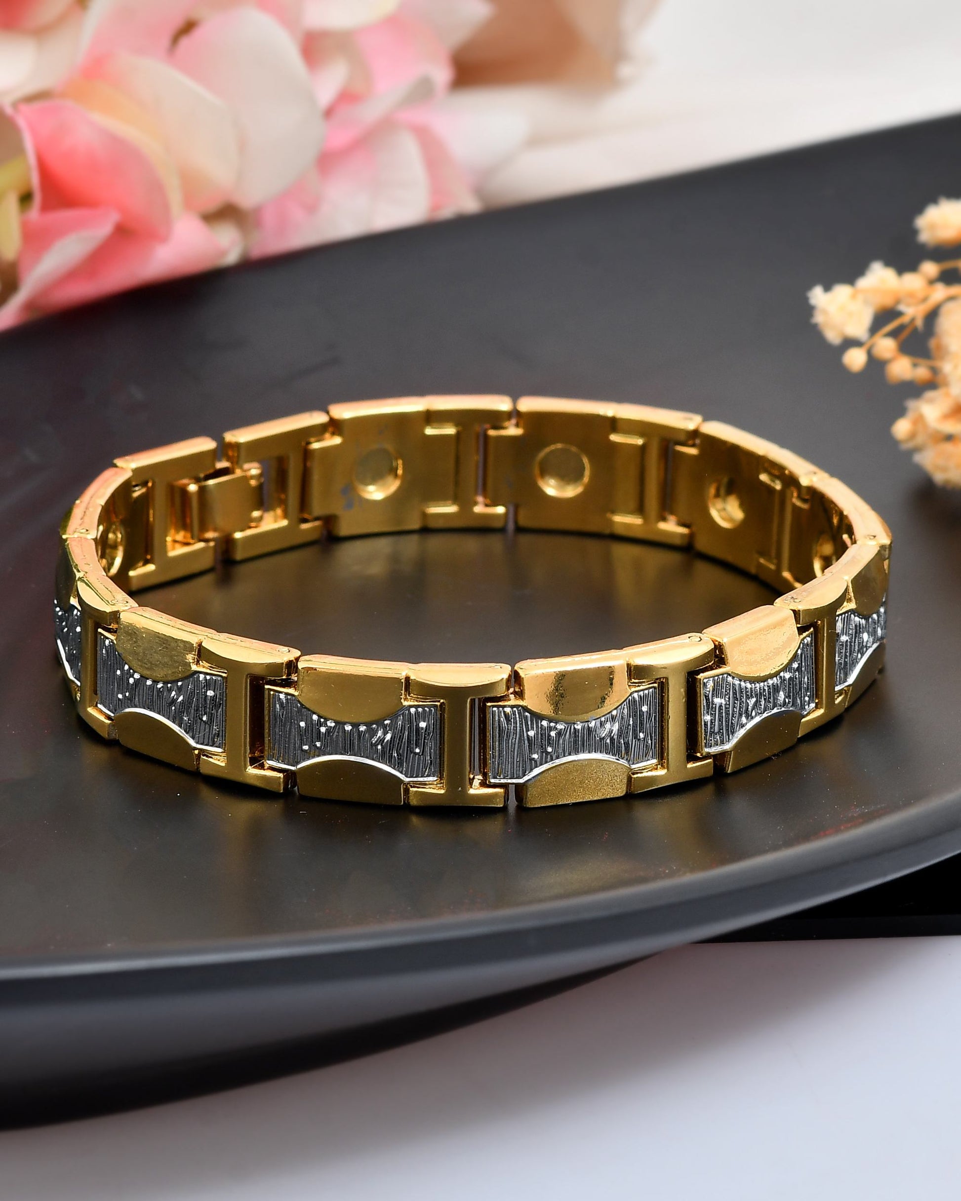 VOJ Double Toned Magnetic Bracelets For Men - Swadesiicart