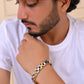 VOJ Magnetic Gold Stainless Steel Dual Color Bracelet For Men - Swadesiicart