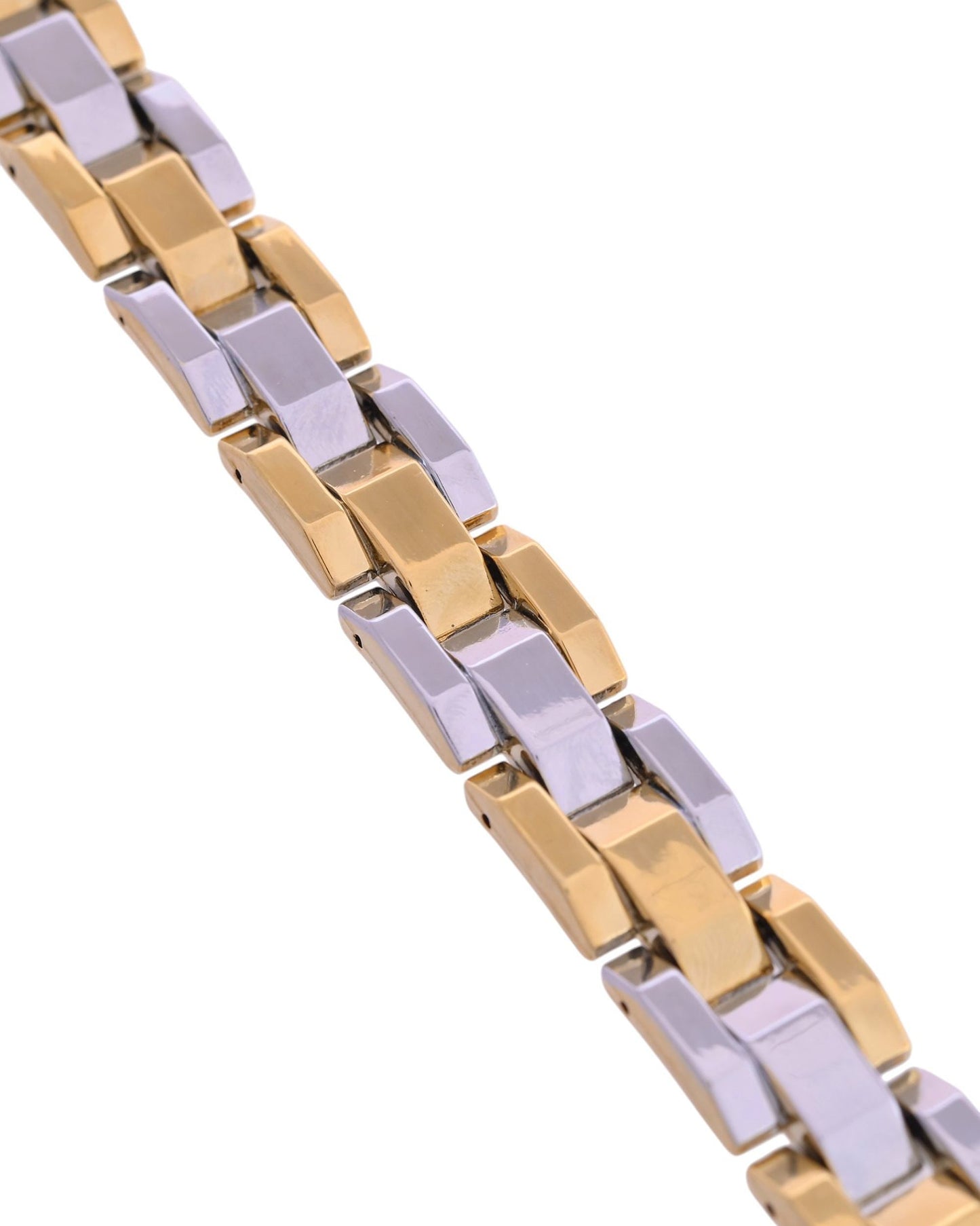 VOJ Magnetic Gold Stainless Steel Dual Color Bracelet For Men - Swadesiicart
