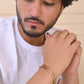 VOJ Gold Polished Textured Men's Bracelet - Swadesiicart