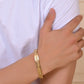 VOJ Gold Polished Textured Men's Bracelet - Swadesiicart