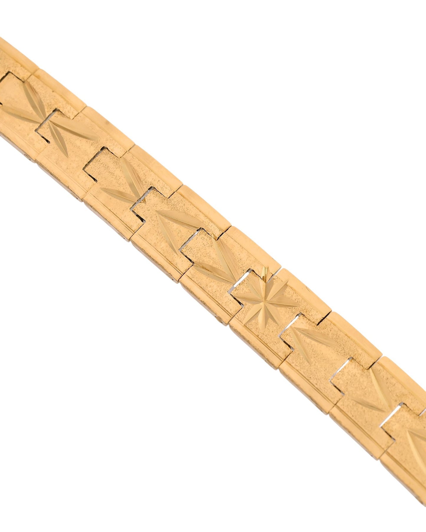 VOJ Gold Polished Textured Men's Bracelet - Swadesiicart