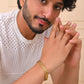 VOJ Textured Gold Polished Men's Bracelet - Swadesiicart