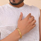 VOJ Textured Gold Polished Men's Bracelet - Swadesiicart