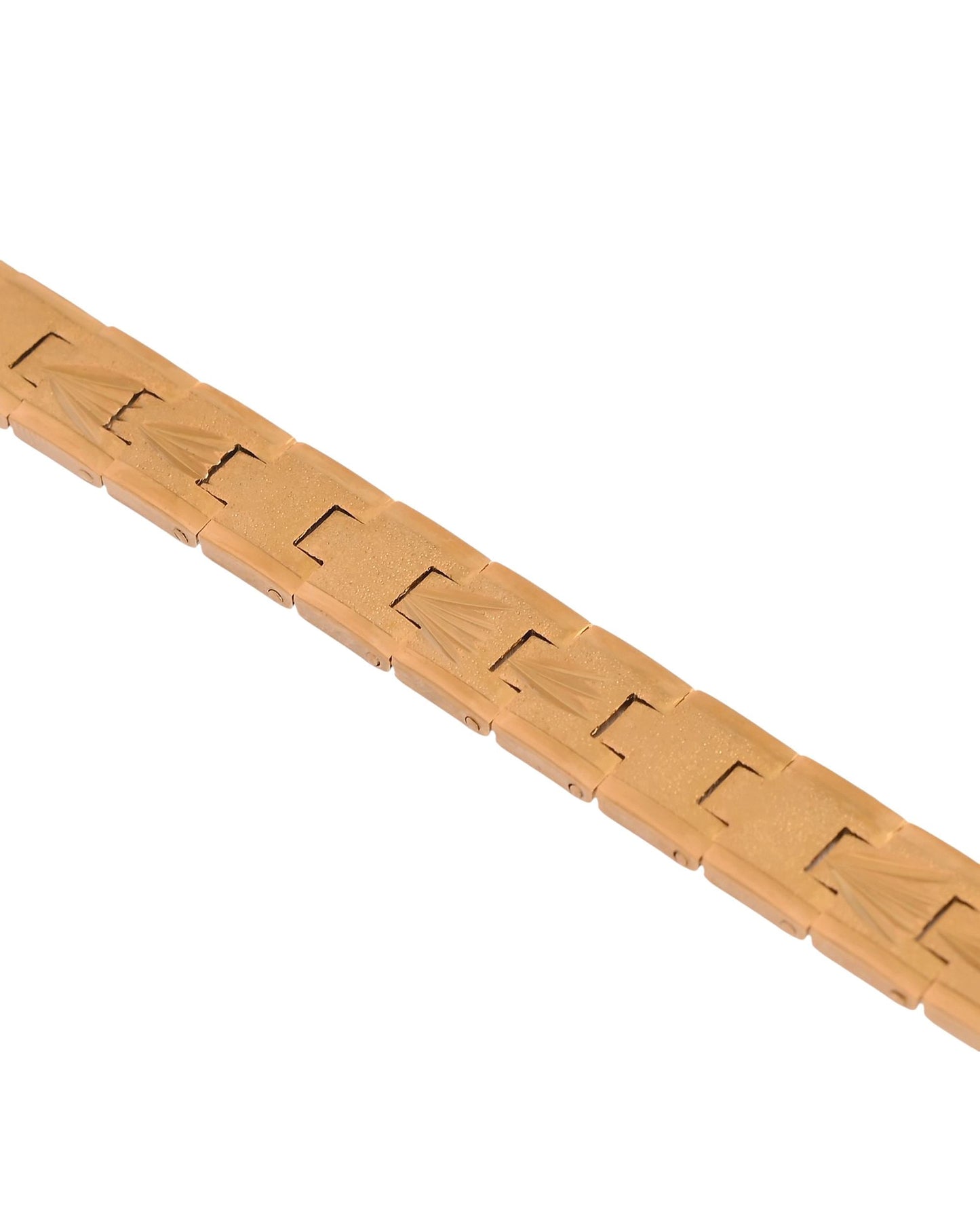 VOJ Textured Gold Polished Men's Bracelet - Swadesiicart