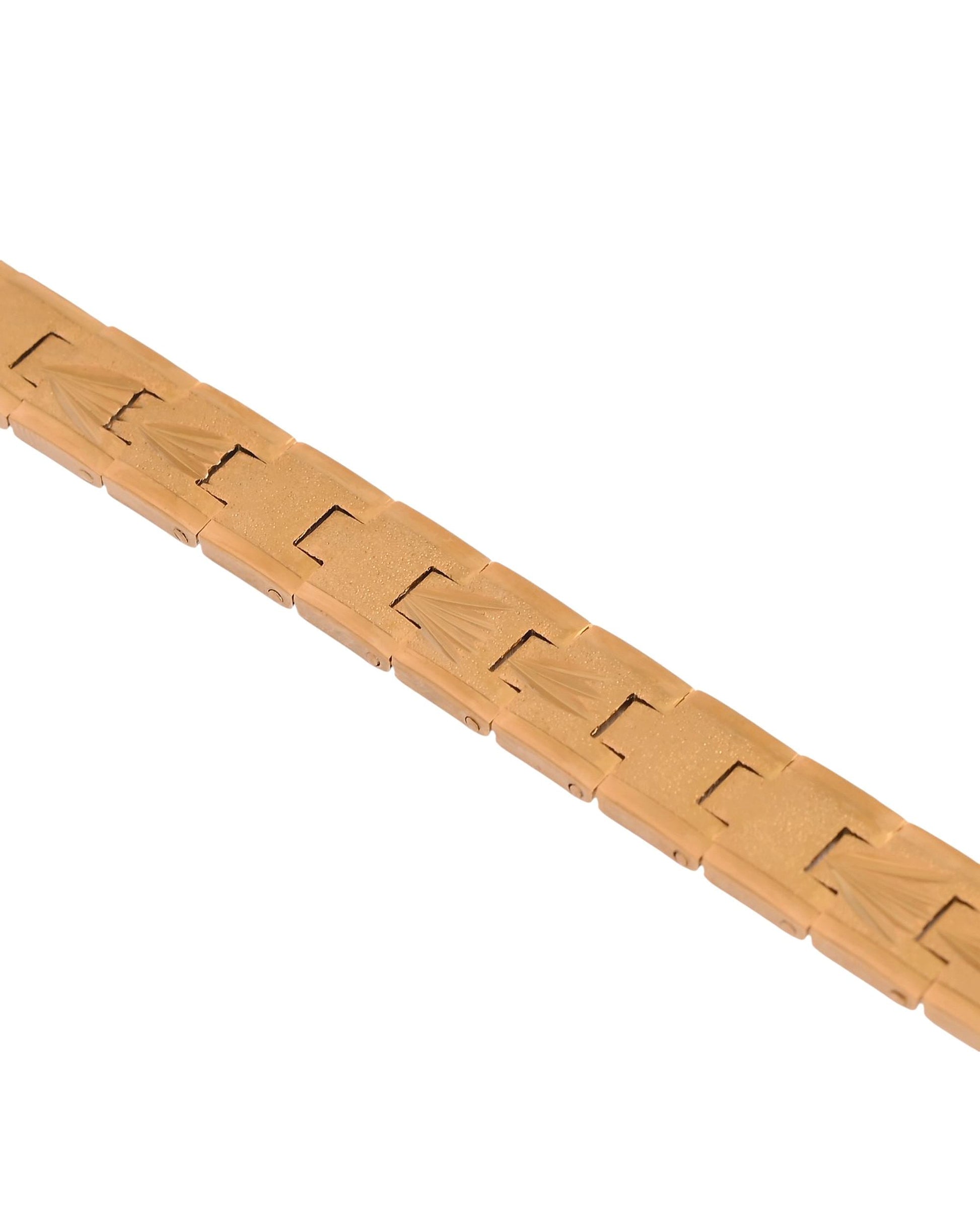 VOJ Textured Gold Polished Men's Bracelet - Swadesiicart