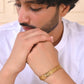 VOJ Stainless Steel Men's Gold Polished Textured Bracelet - Swadesiicart