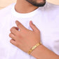 VOJ Stainless Steel Men's Gold Polished Textured Bracelet - Swadesiicart