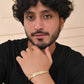 VOJ Gold And Silver Polished Textured Bracelet For Men - Swadesiicart