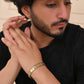 VOJ Gold And Silver Polished Textured Bracelet For Men - Swadesiicart