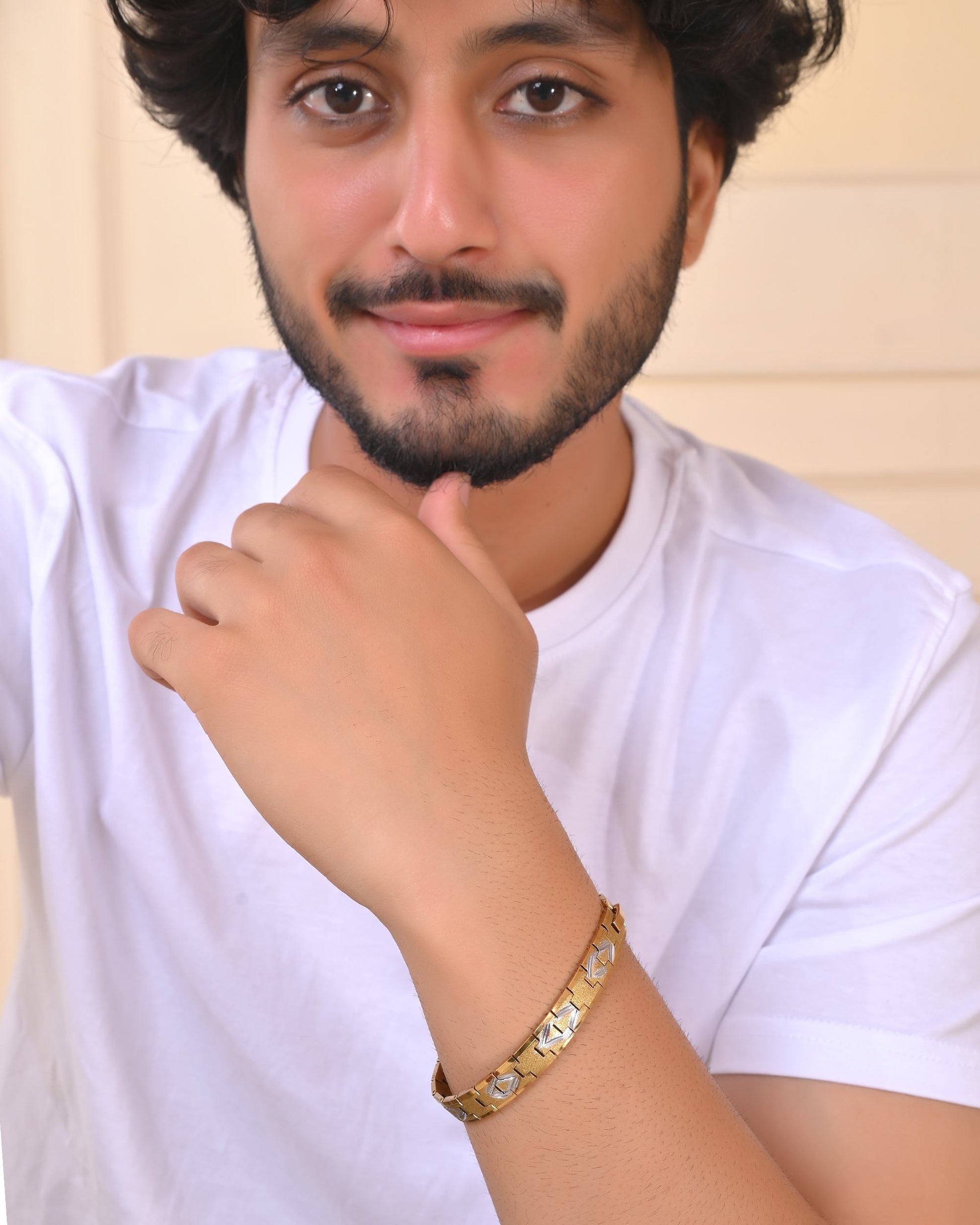 VOJ Dual Plated Textured Men’s Bracelet - Swadesiicart