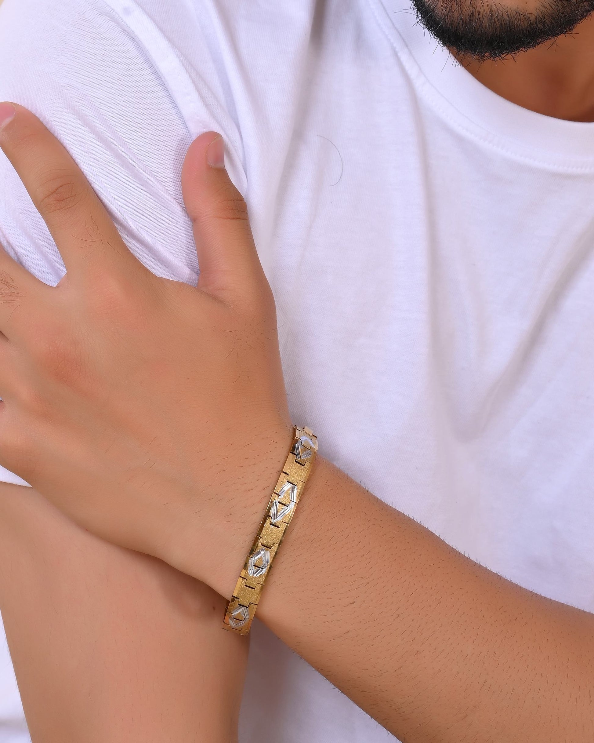 VOJ Dual Plated Textured Men’s Bracelet - Swadesiicart