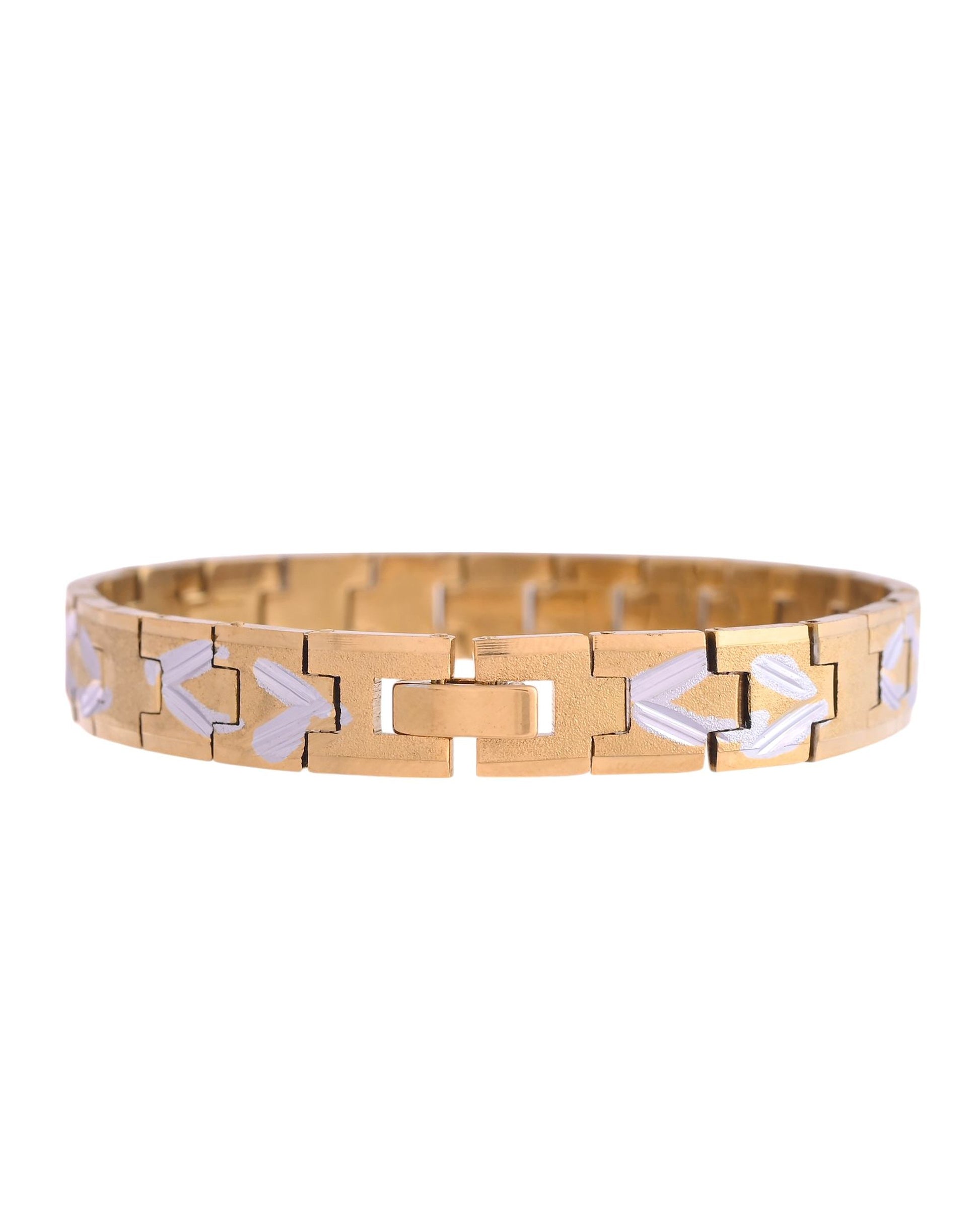 VOJ Dual Plated Textured Men’s Bracelet - Swadesiicart