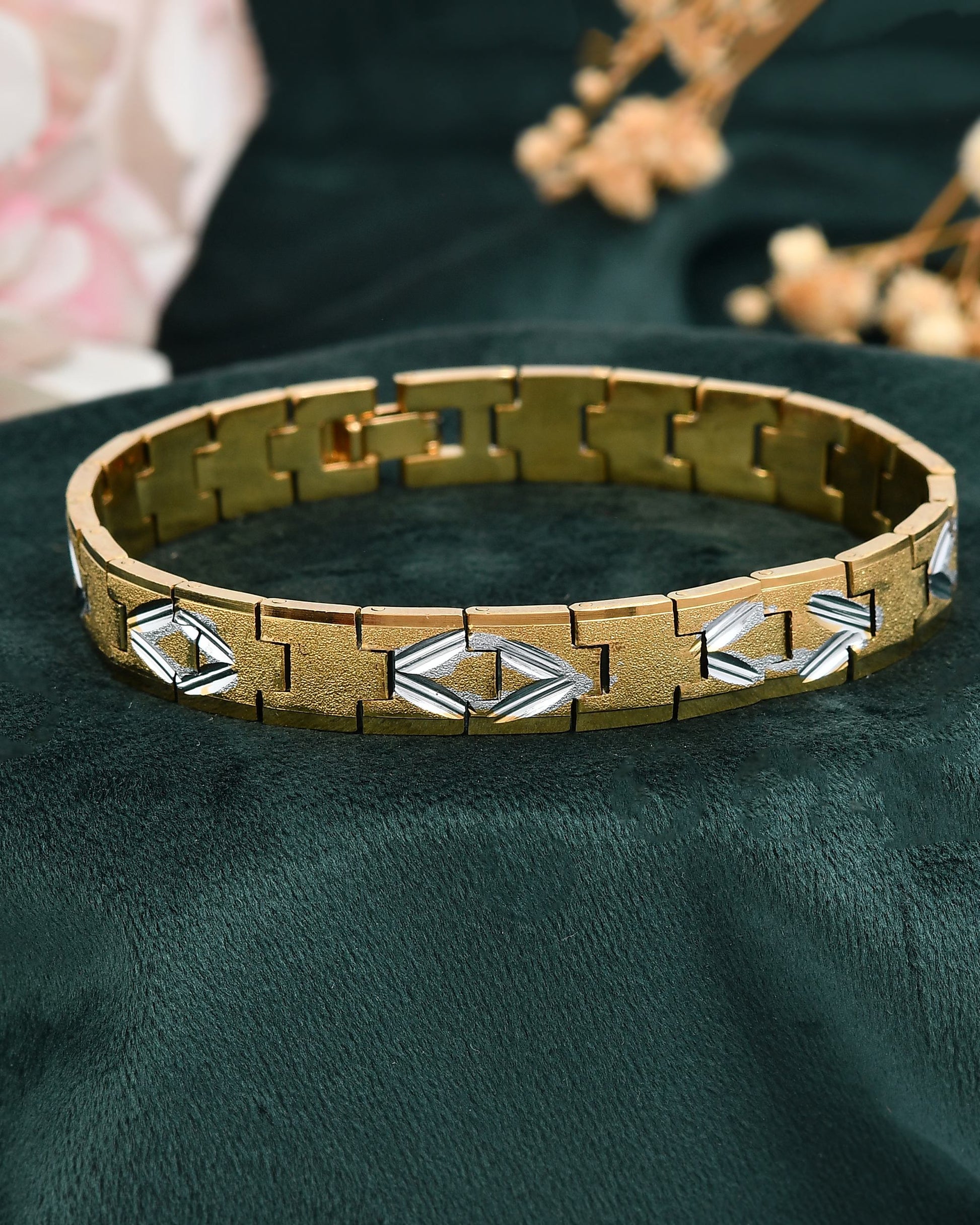 VOJ Dual Plated Textured Men’s Bracelet - Swadesiicart