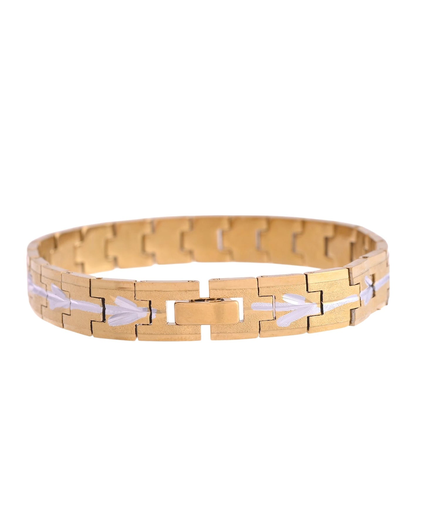 VOJ Textured Double Toned Men's Bracelet - Swadesiicart