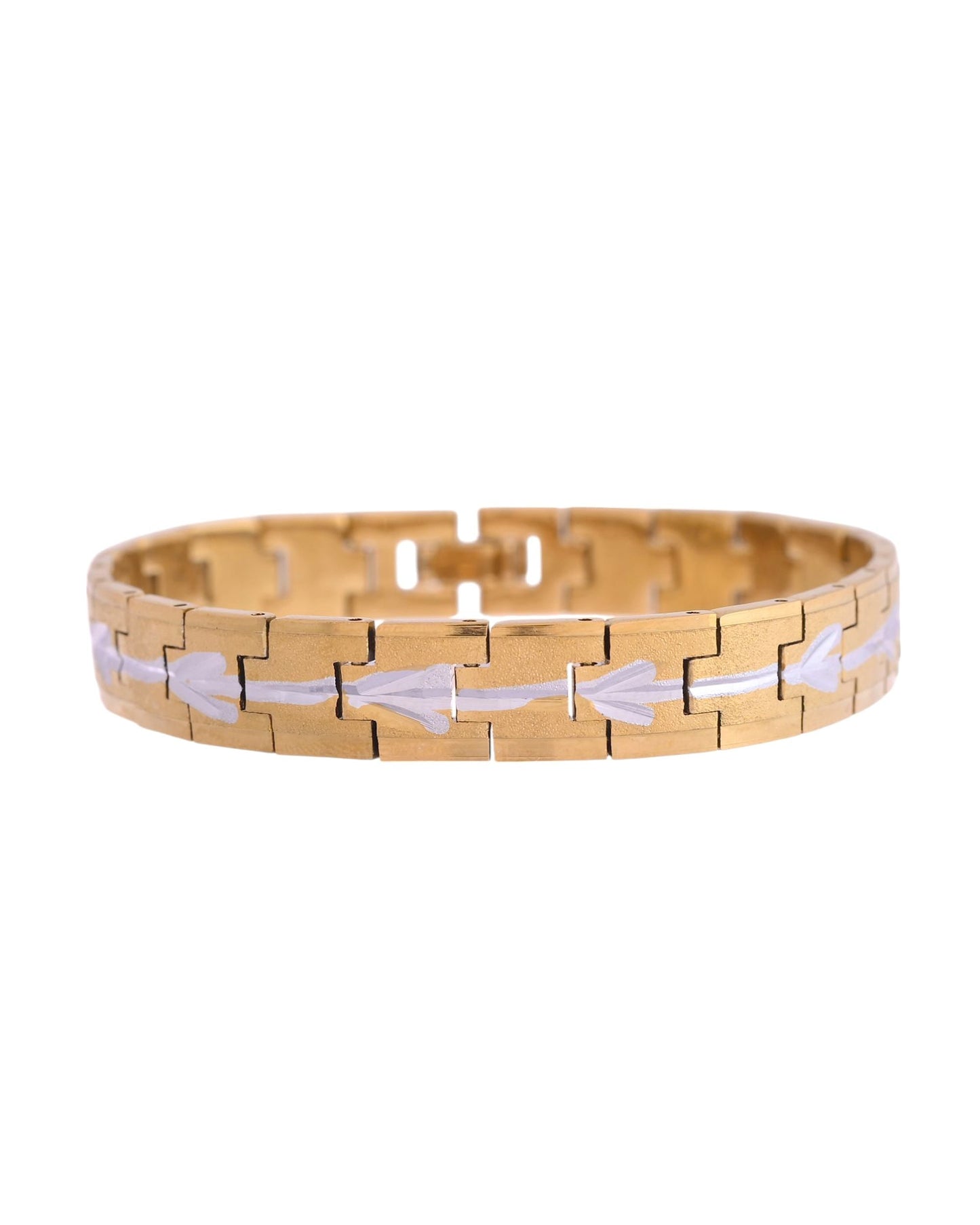 VOJ Textured Double Toned Men's Bracelet - Swadesiicart
