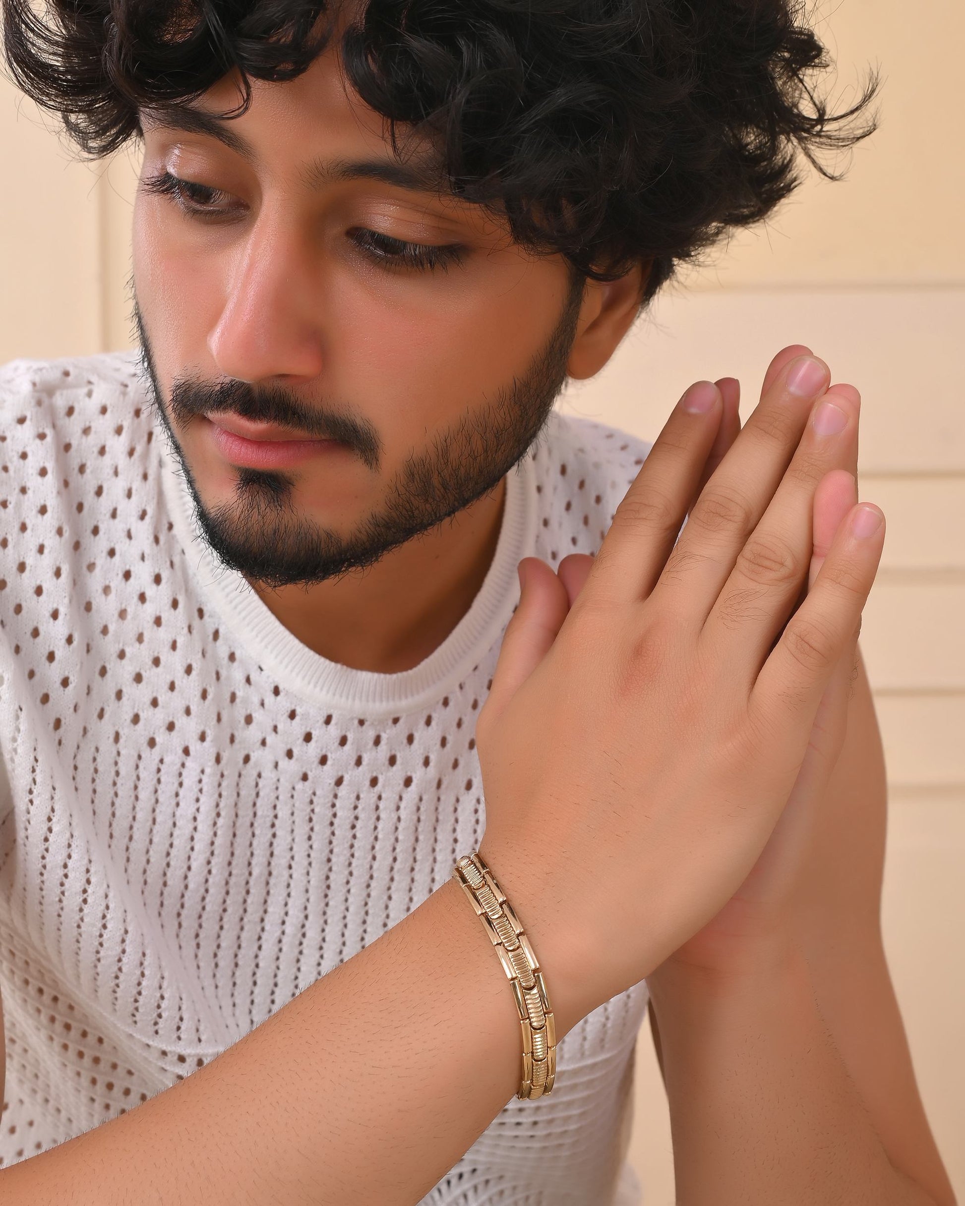 VOJ Stainless Steel Adjustable Titanium Magnetic Bracelets For Men - Swadesiicart