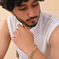 VOJ Gold Toned Magnetic Therapy Bracelet for Men - Swadesiicart
