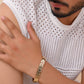 VOJ Men's Gold Polished Stainless Steel Link Bracelet - Swadesiicart
