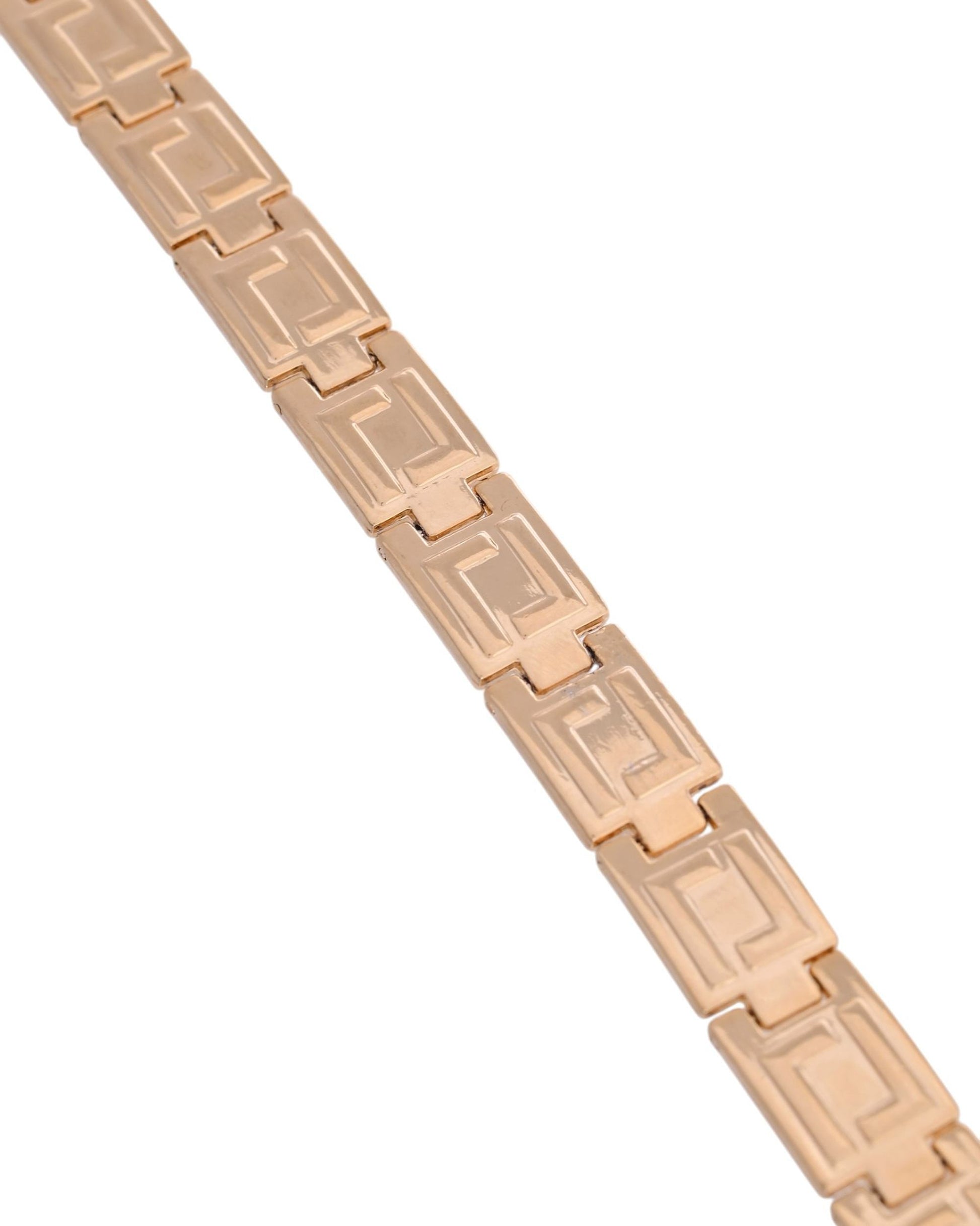 VOJ Men's Gold Polished Stainless Steel Link Bracelet - Swadesiicart