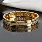 VOJ Men Gold-Toned Stainless Steel Grid Pattern Chain Bracelet - Swadesiicart