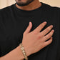 VOJ Men's Gold-Toned Textured Tungsten Steel Magnetic Bracelet - Swadesiicart