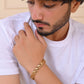 VOJ Geometric Design Gold Polished Bracelet - Swadesiicart