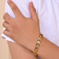 VOJ Geometric Design Gold Polished Bracelet - Swadesiicart